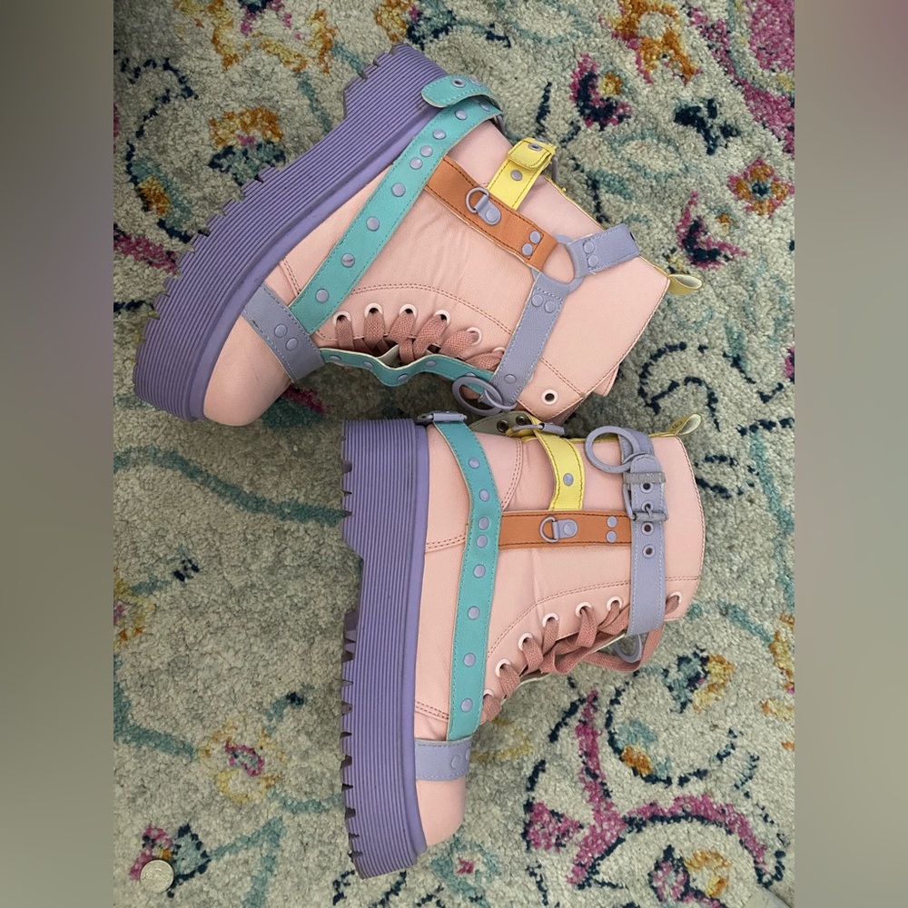 Dollskill strange cult pastel multicolor boots